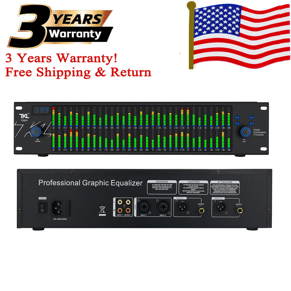 TKL T2531 Graphic Equalizer Audio Processor Two 31-Band Spectrum Display