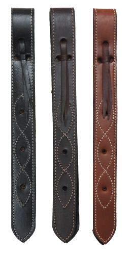 14.5" Pony Double Stitched Leather Off Billet