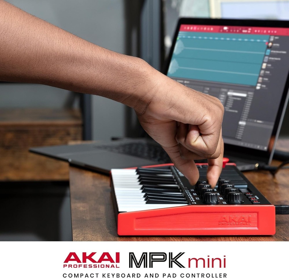 MPK Mini MK3 25 Key USB MIDI Keyboard Controller With 8 Backlit Drum Pads, 8 ...
