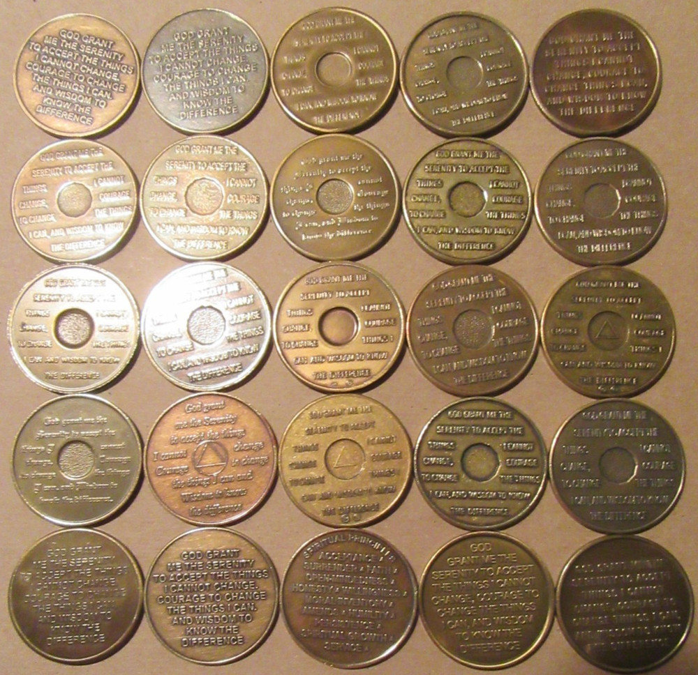 Alcoholics Anonymous AA medallion Bronze