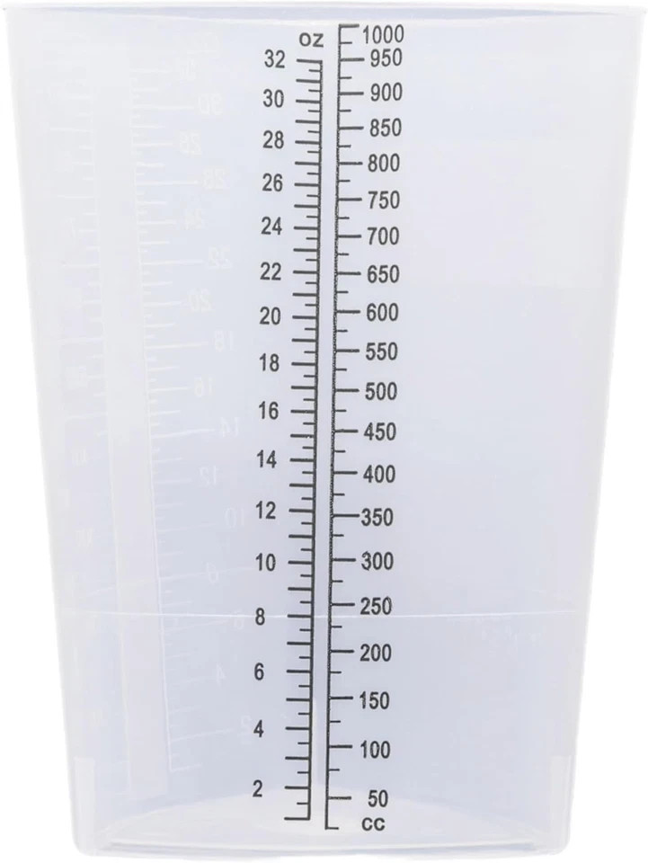 Plastic Graduated Triangular Intake Output Container [5 Pack] 32 Ounce...