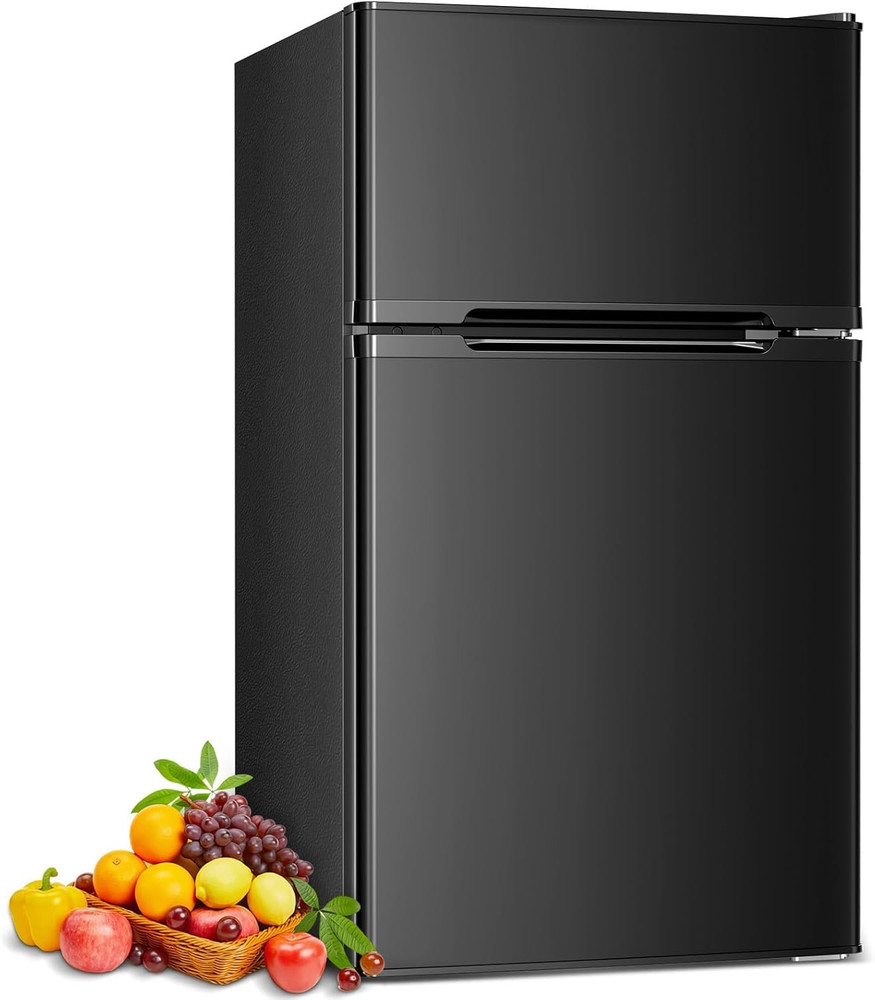 Energy Efficient 3.2 Cu.Ft Refrigerator with Quiet Freezer - Compact Design