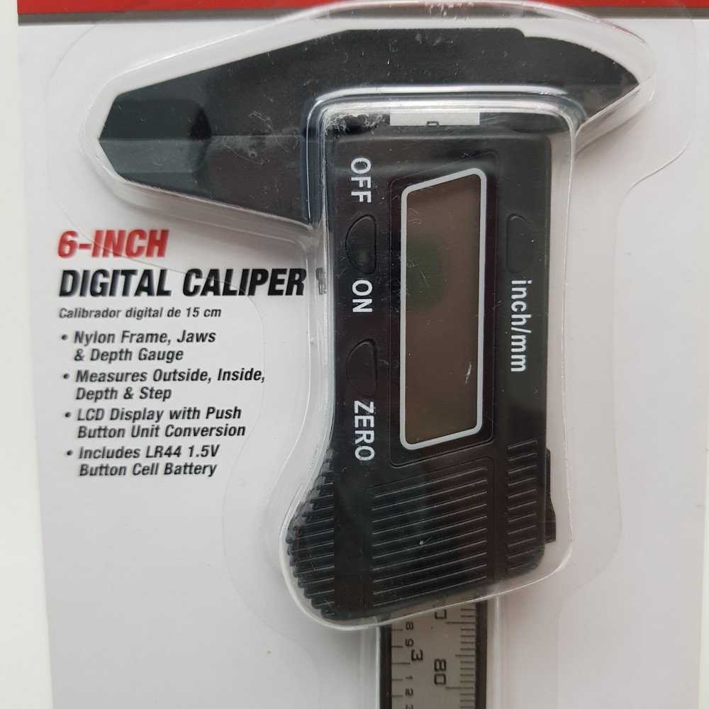 Hyper Tough 6" DIGITAL CALIPER LCD Display MEASURES OUTSIDE INSIDE DEPTH STEP