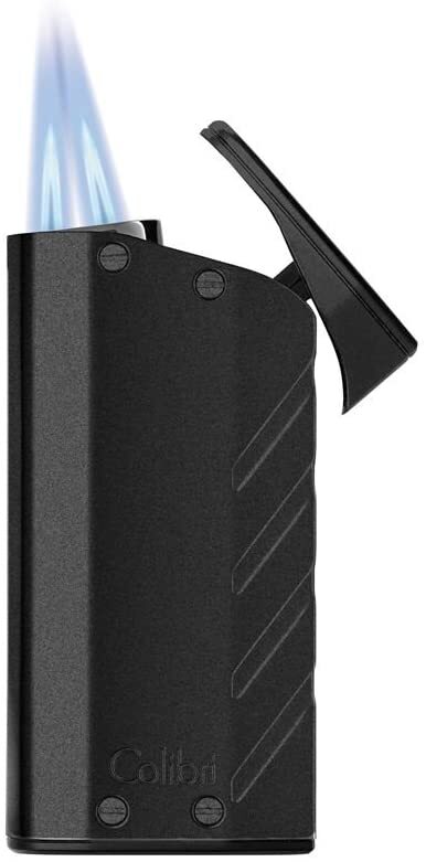 Colibri Torque Double Jet Flame Cigar Lighter - Silver - New