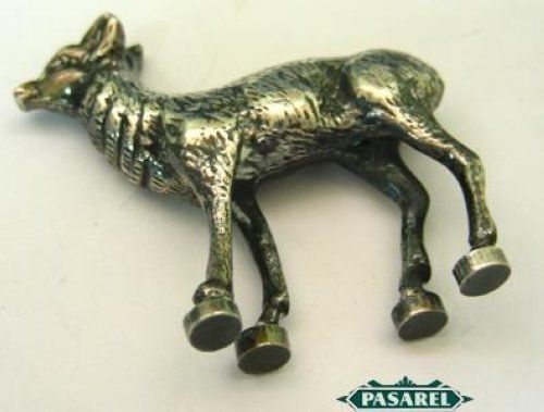 Solid Silver Fawn Miniature Figure Germany Ca 1900