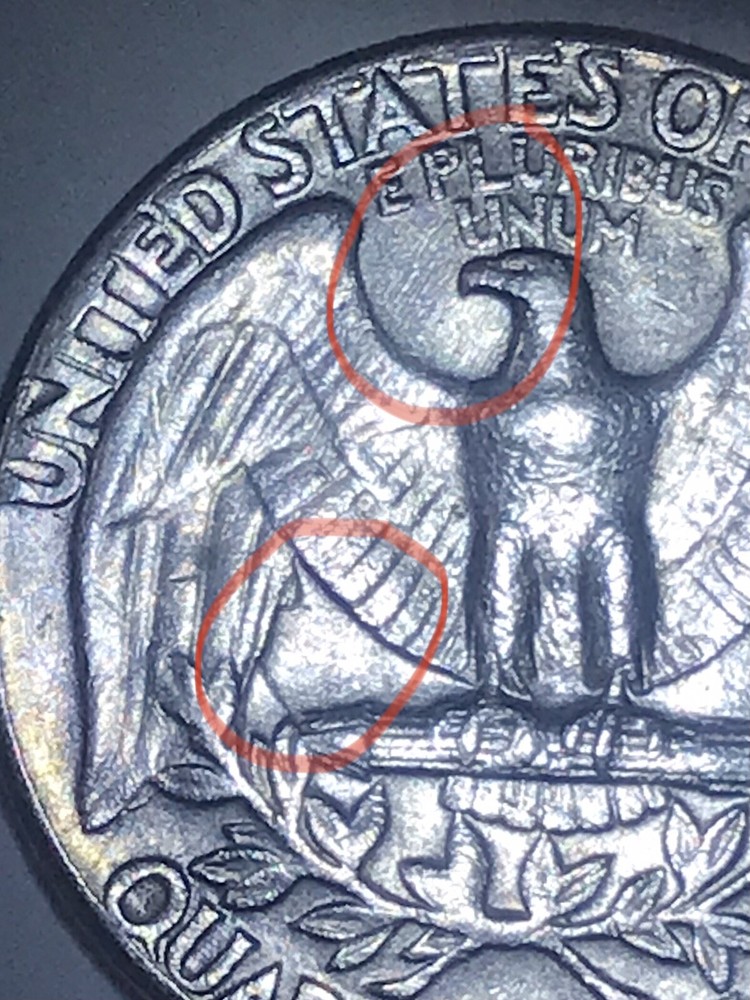 1974 D WASHINGTON QUARTER WITH MULTIPLE ERRORS