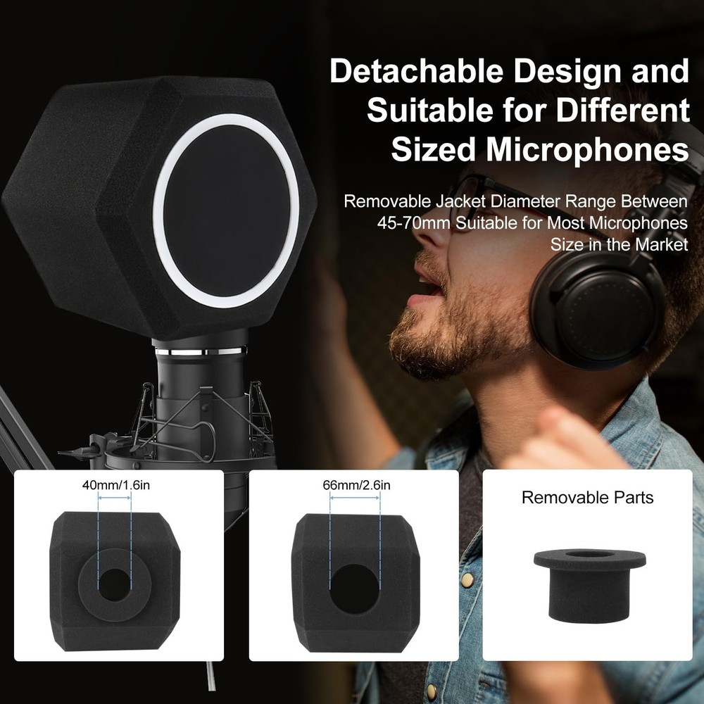 Microphone Wind Shield Pop Filter Isolation Ball, Acoustic for Record Studios...