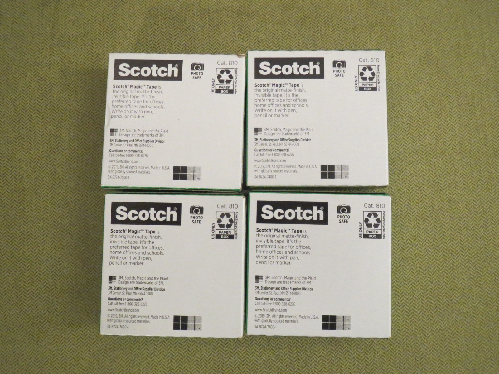 Scotch Magic Tape Refill 3/4" x 1000" Clear, 4 Pack