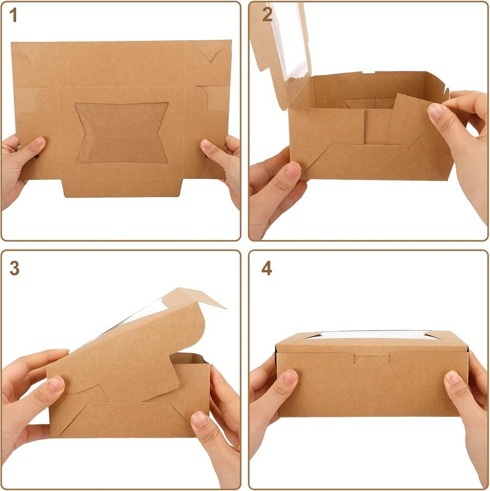 32pcs Cookie Boxes, 8x6x2.5 Bakery Boxes with Window 3 Styles, for Chocolate ...