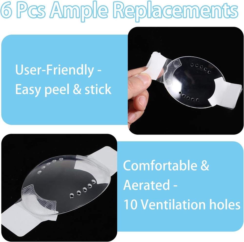 6 Pcs Eye Shield After Cataract Surgery Plastic Clear Eyes Patch Self-Adhesive