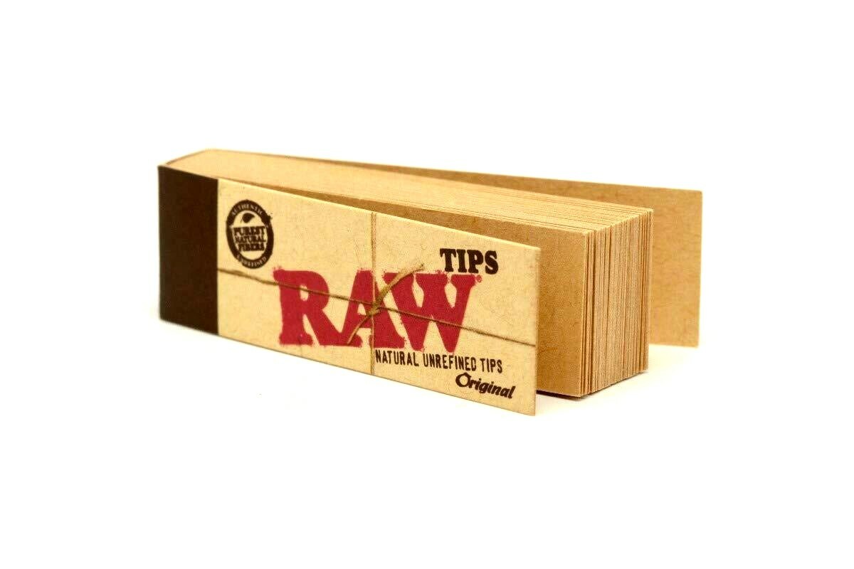 Raw Tips Raw Naturally Unrefined Rolling Paper Filter Tips 50 Count USA SHIPPED
