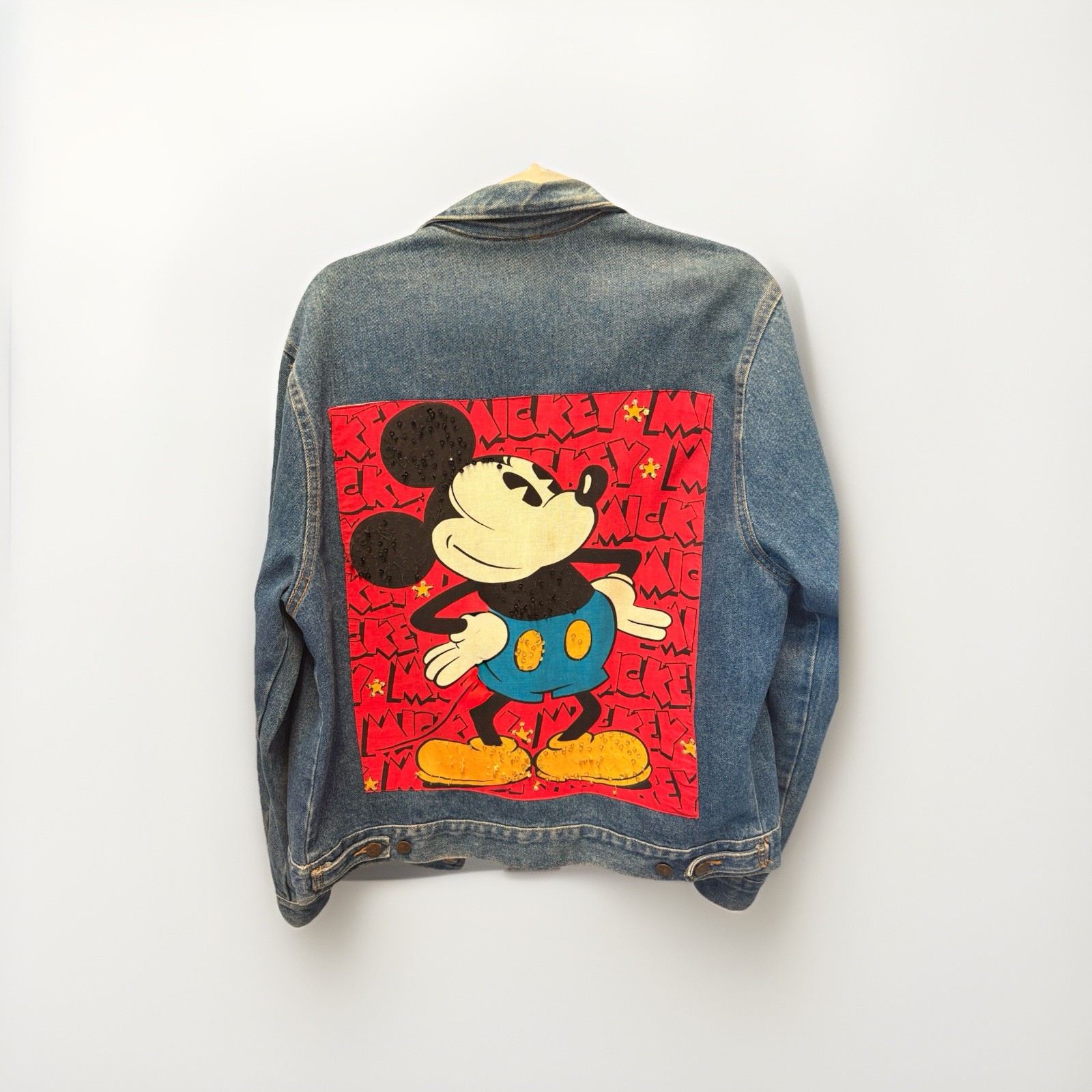 Mickey & Co. VTG  Denim Jacket Large Mickey Mouse   Embellished Disney Unisex 90
