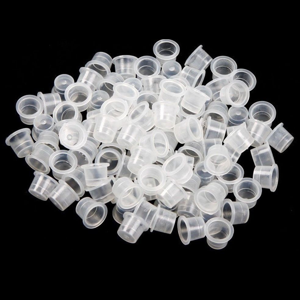 100,200,300,400,500,1000 pcs Ink Caps Plastic Cups Tattoo Supplies(#9, #12, #15)