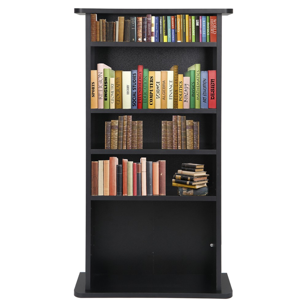 Adjustable Media Cabinet Storage 5 Layers CD DVD Multi-functional Book Shelf