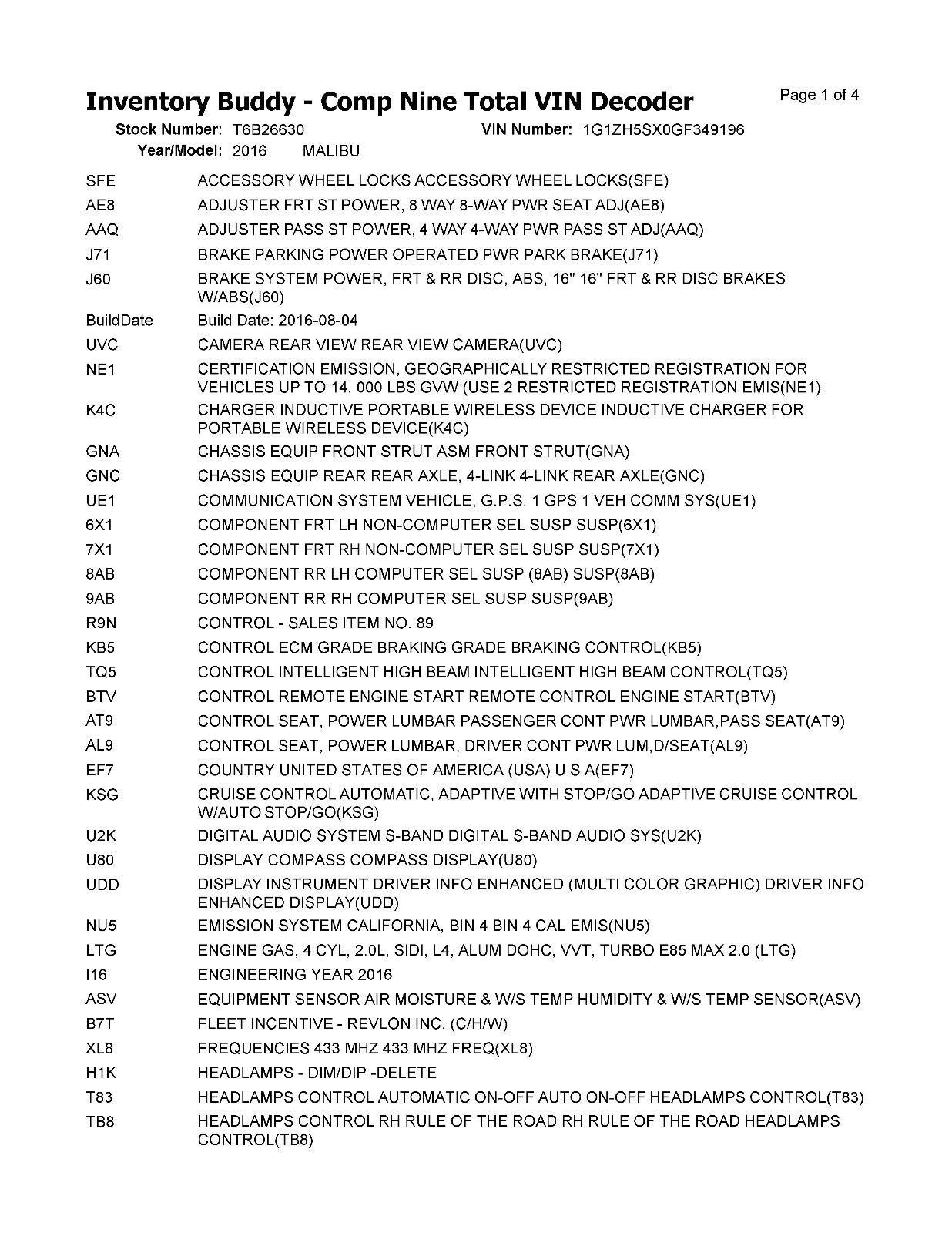 Used Engine Complete Assembly fits: 2016 Chevrolet Malibu 2.0L VIN X 8th digit o