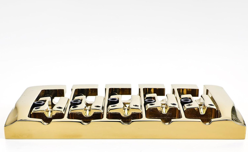 Gold 5 String Bass Adjustable Saddles Fixed Bridge