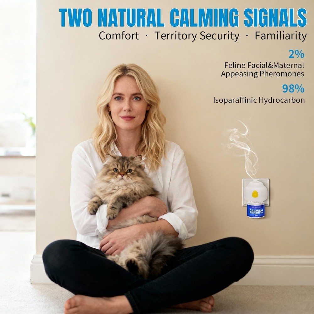 s Effectively Relieve Anxiety Stress Cat Pheromones Calming Diffuser Refill C...