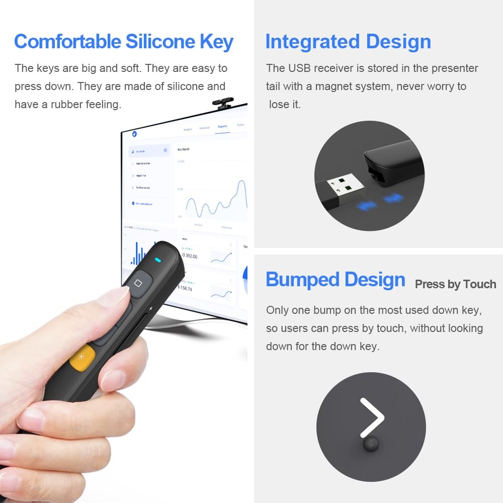 N29 Presentation Clicker Slide Pointer Clicker for Powerpoint Presentations, ...