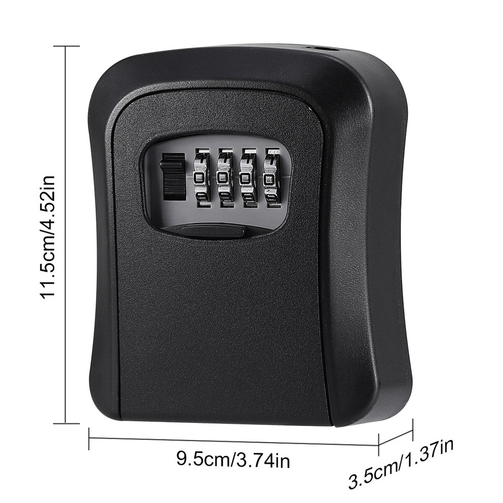 2X 4-Digit Combination Lock Box Wall Mount Security Safe Large Storag Waterproof