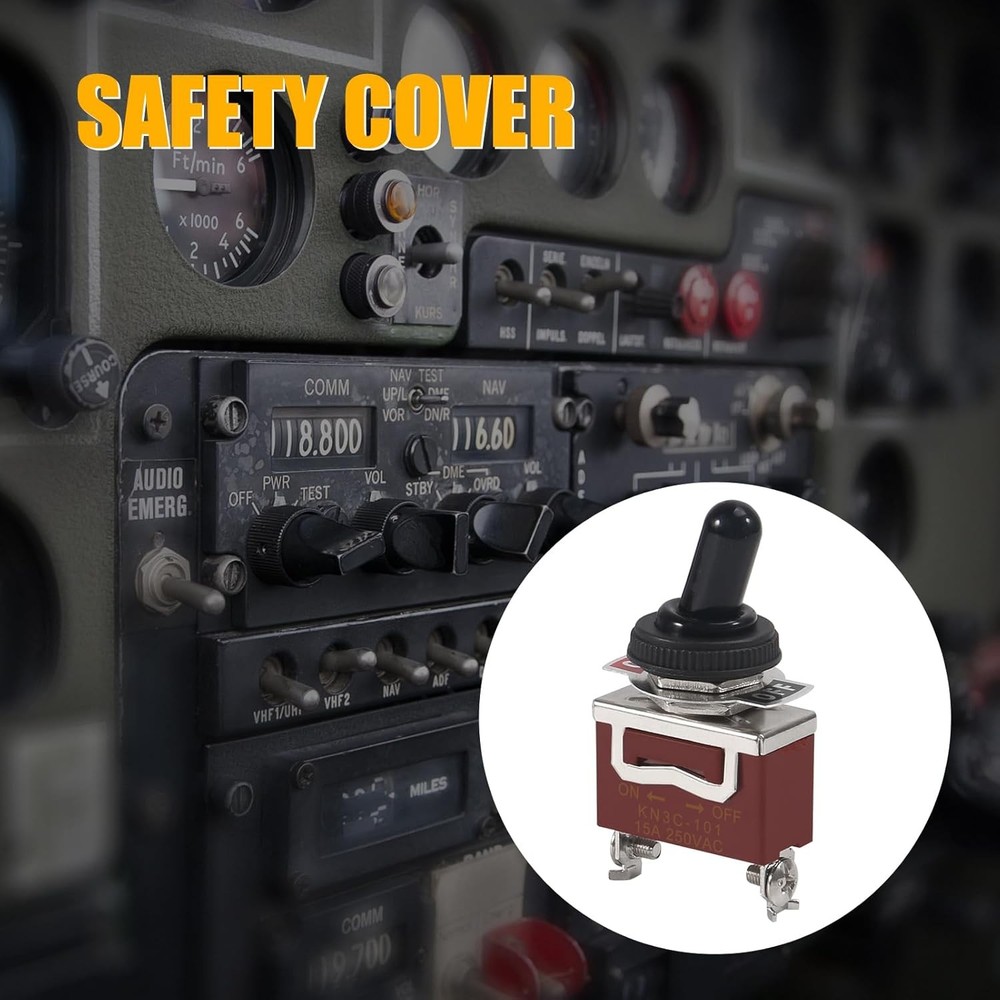 8Pcs Waterproof Toggle Switch 12V DC 30A Marine Toggle Switch 250V AC 15A Heavy