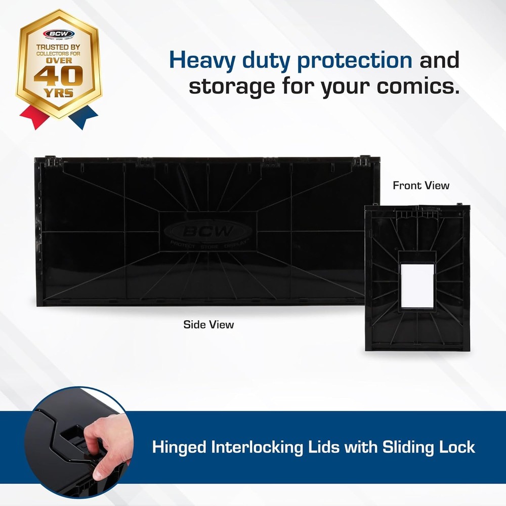 BCW Long Comic Book Bin Heavy Duty Plastic Storage Box