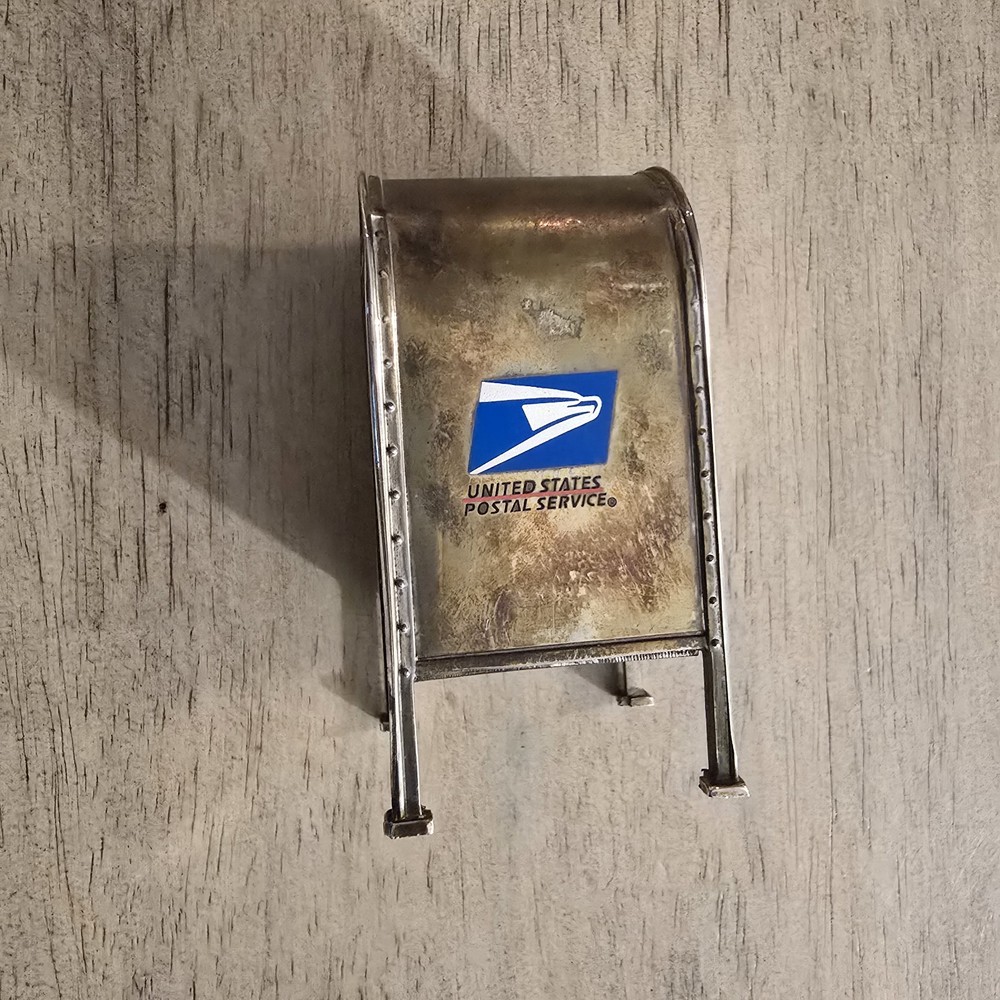 Vintage Godinger Silver Stamp Roll Dispenser Mini Postal Mailbox