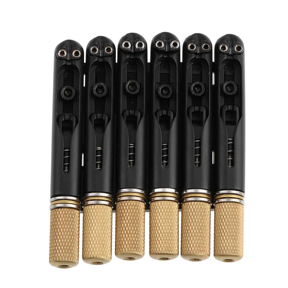 6 String Headless Guitar Bridge Tailpiece & Brass String Lock, Locking Nut