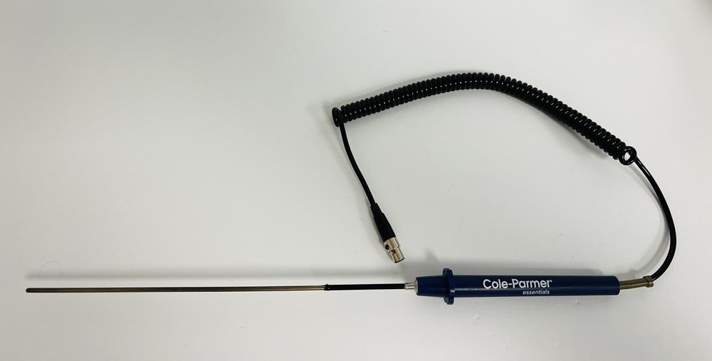 Cole-Parmer General Purpose RTD Probe, 100 Ohm, 5-ft Coil Cable; 10" L