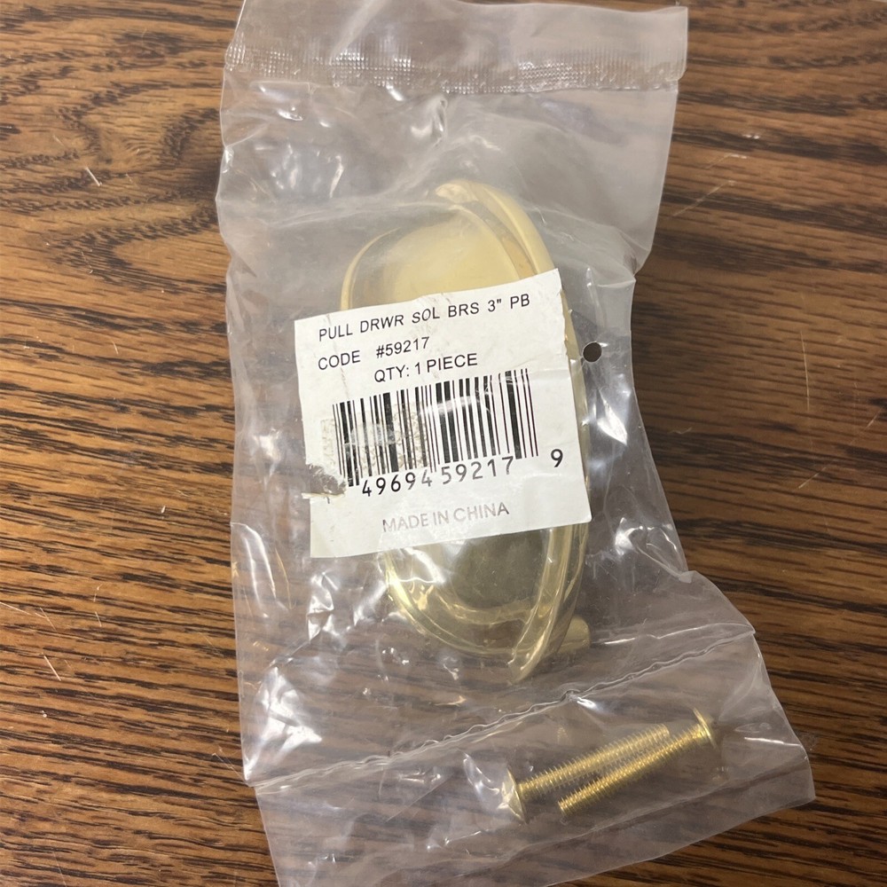 Ultra Hardware #59217 Solid Brass Drawer Pull 3” Center Polished Brass Finish