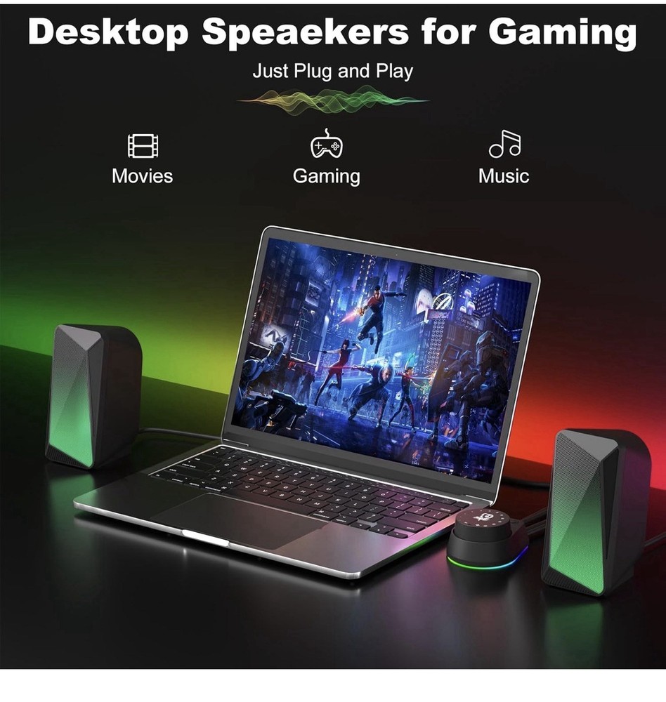 2 0 Computer Speakers USB Powered 3 5 mm Bluetooth Speakers for Desk
