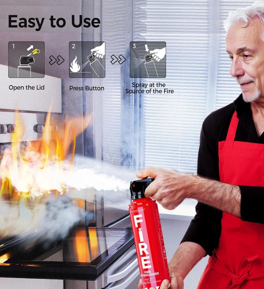 Home Kitchen Car Boat Fire Extinguishers 3-Pack