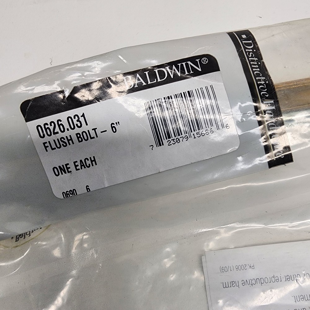 Baldwin 6" Flush Bolt 0626-031