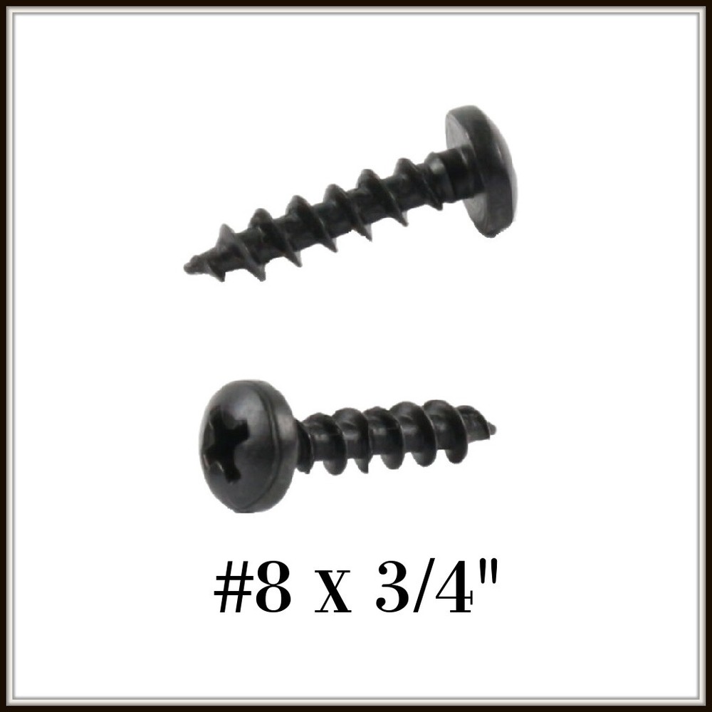 Deep Thread Pan Head Black Oxide Wood Screws. Select Quantity and Size!