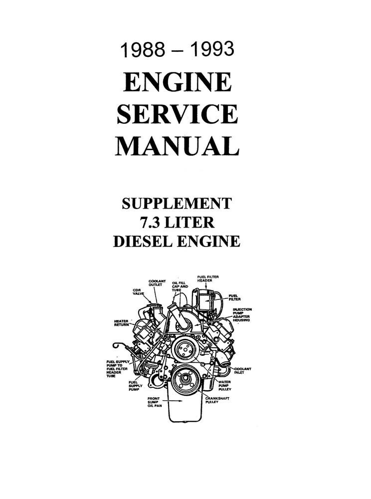 1988 1992 1993 Ford 7.3 Diesel Engine Shop Service Repair Manual