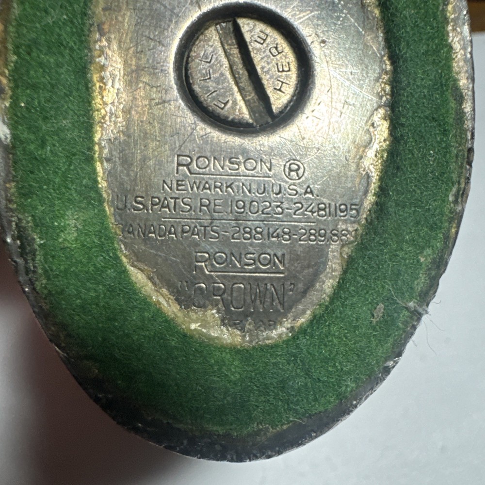 Vintage Silver Plate RONSON CROWN Table Lighter US