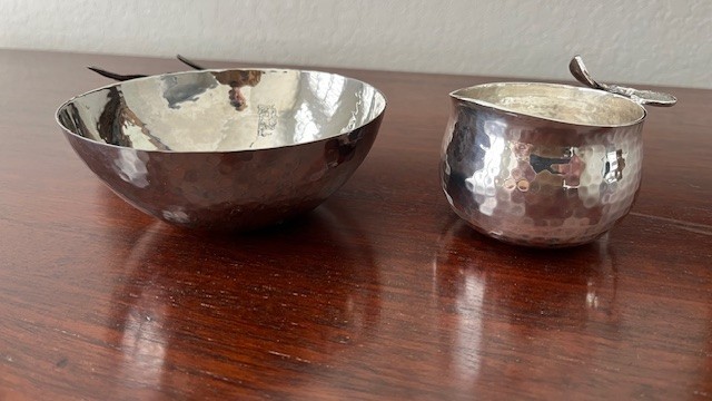 ARANY 2 pc. set, Silverplate bowl and small pitcher