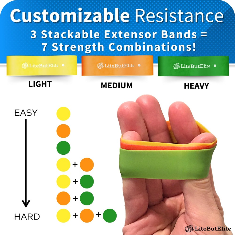 Silicone Ring Grip Strength Trainer Kit - Effective yellow, orange, green