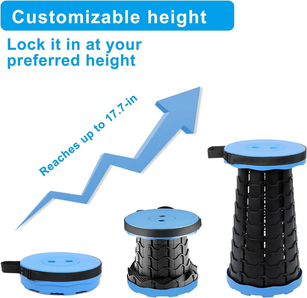 Foldable Telescoping Stool Portable, Retractable Stool for Adults, Upgraded Coll