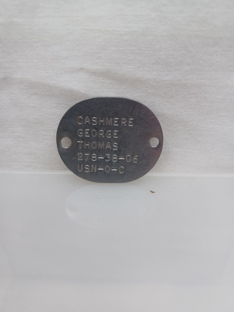 VINTAGE WWII USN Dog Tag Cashmere George Thomas Original U. S. NAVY