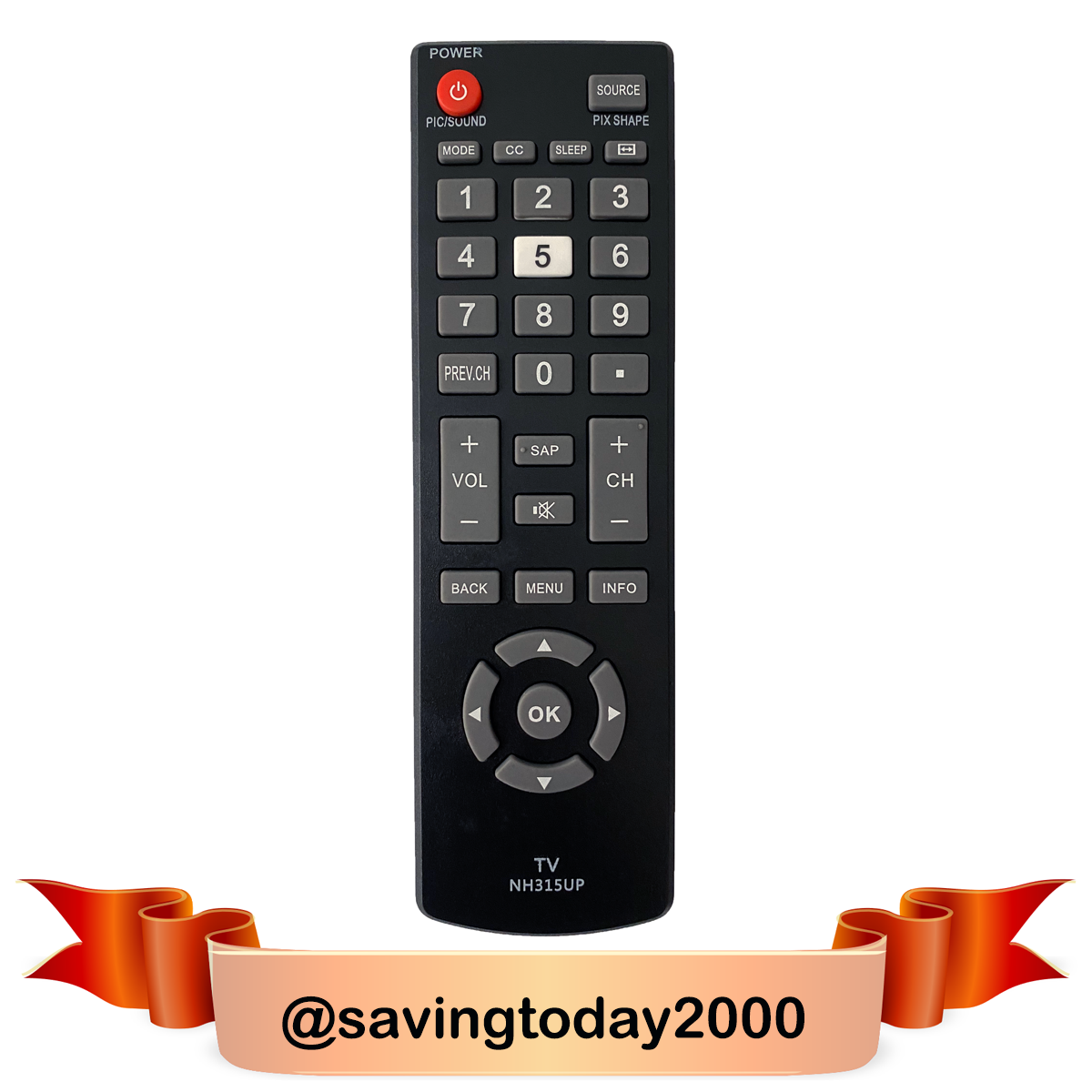 NH315UP New Sanyo TV Remote for Sanyo LED HDTV Smart TV NH315UP
