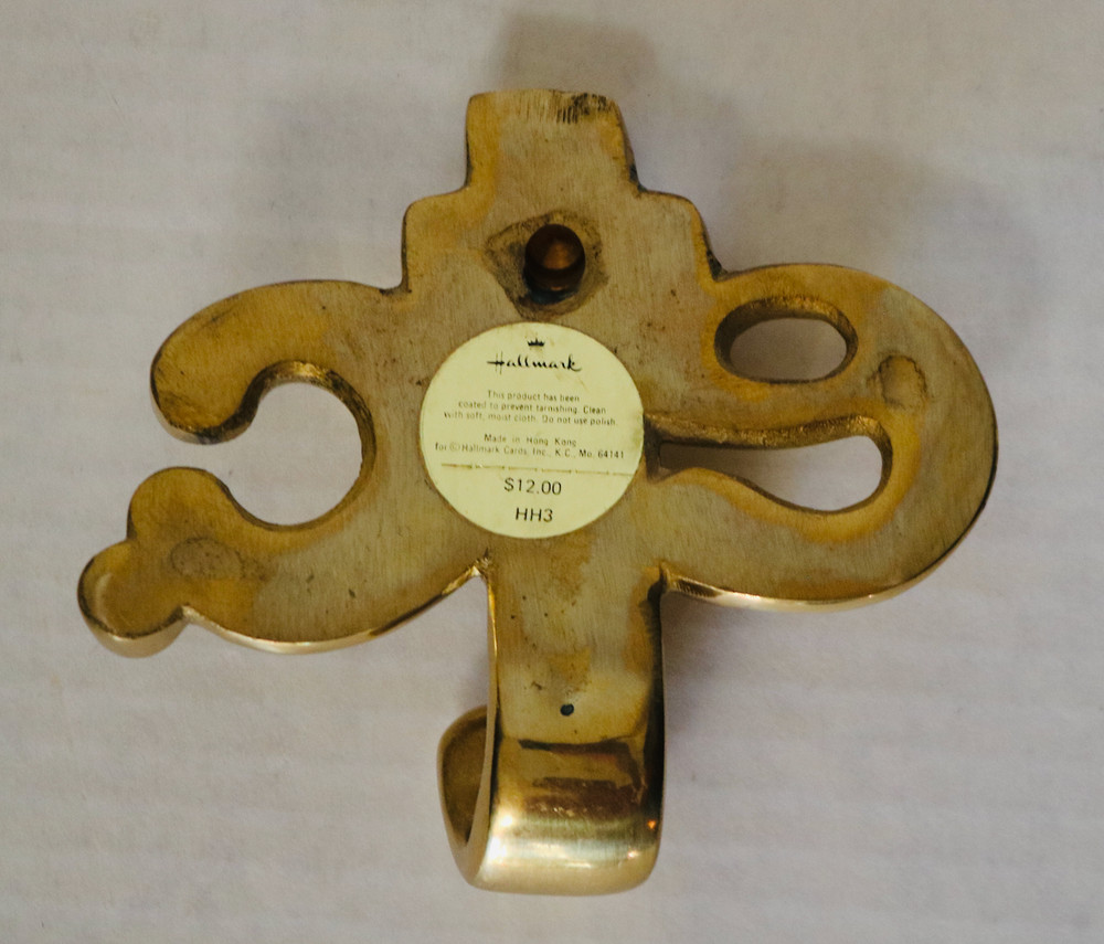 ETC. vintage Hallmark design brass wall coat hook