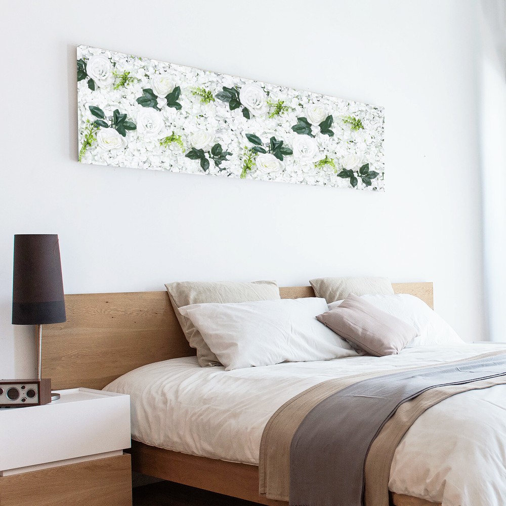 6 Pcs Hydrangea Rose Flower Wall Panel Wedding Party Backdrop Home Decor White