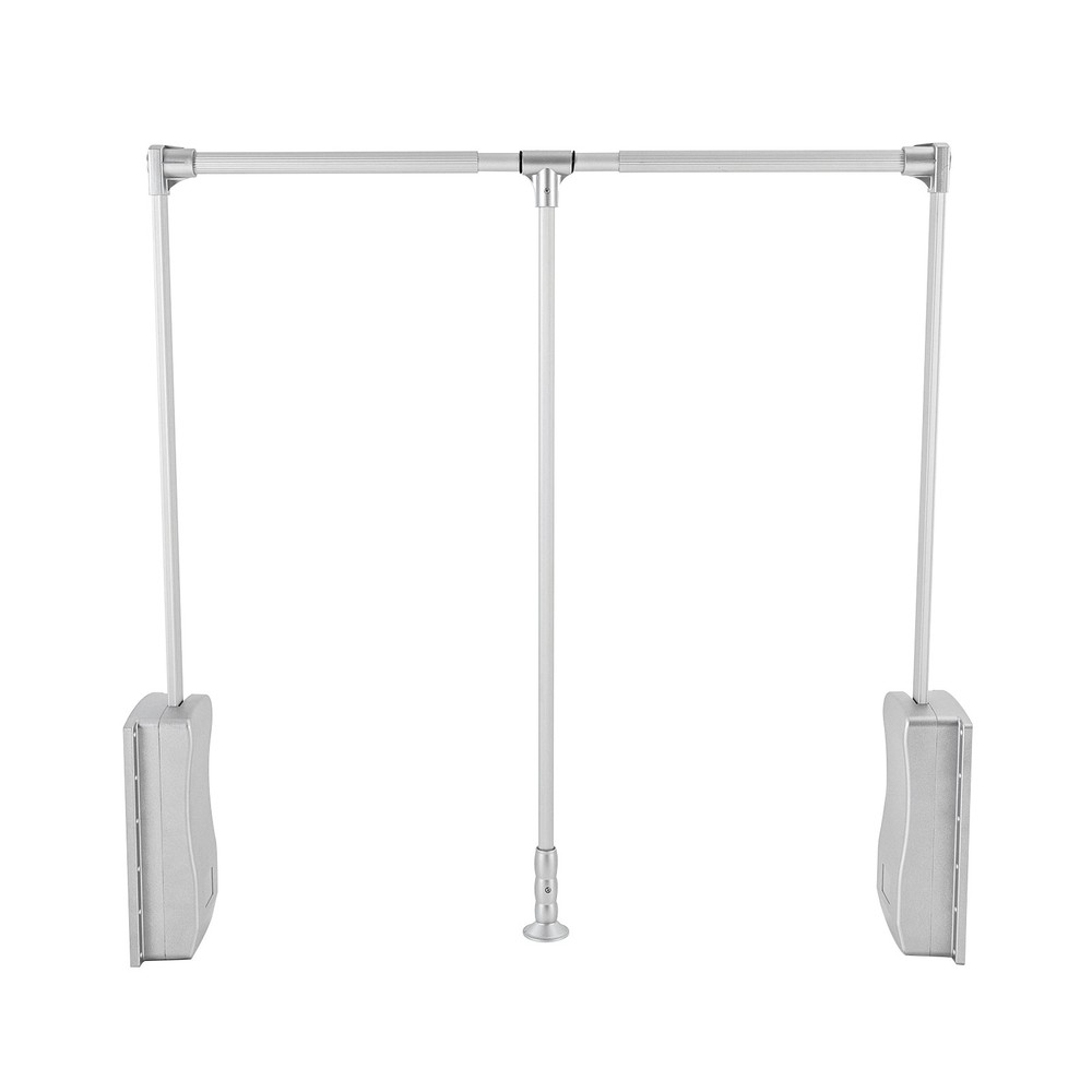 Modern 33 Inch Pull Down Closet Rod Pull Down Wardrobe Organizer Silver Indoor
