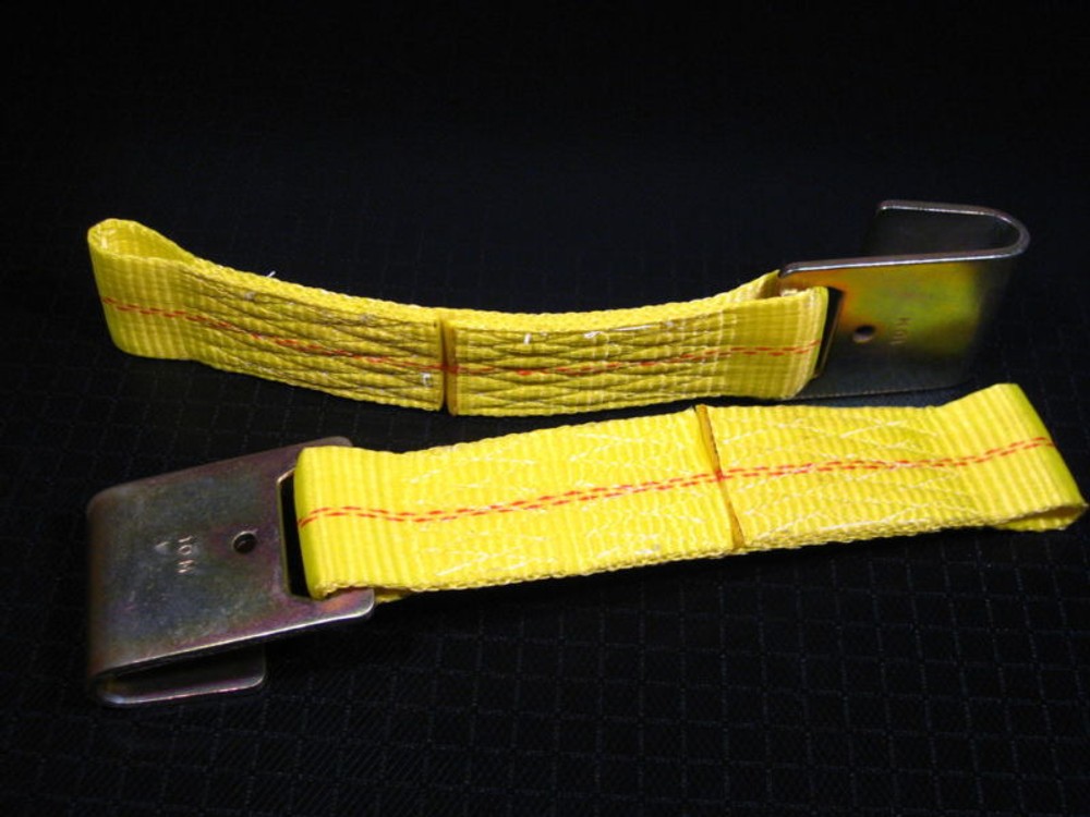 2 Ratchet Strap Replacement Fixed End w Flat Hook Flatbed Truck Trailer Tie Down