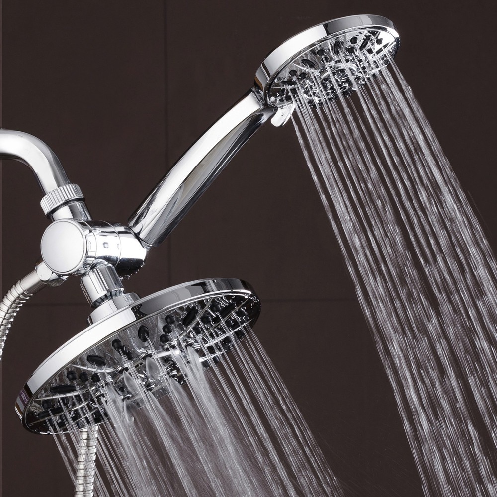 AquaDance® Multi-Setting Chrome Rainfall Shower Head Combo