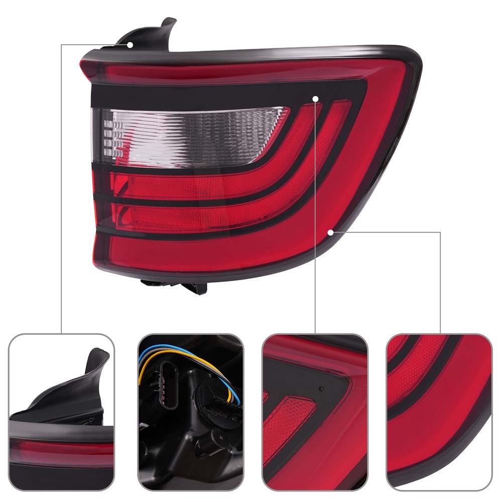 2Pc Tail Light Set For 2014-2022 Dodge Durango Left and Right Outer Tail Lamp