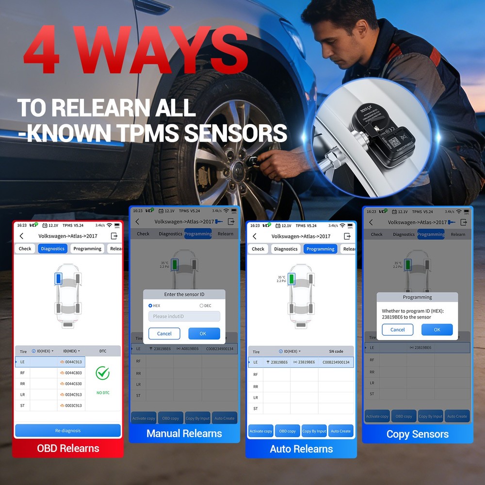 2026 XTOOL TP300 Full TPMS System Diagnostic Lifetime Free Update 8+ Services