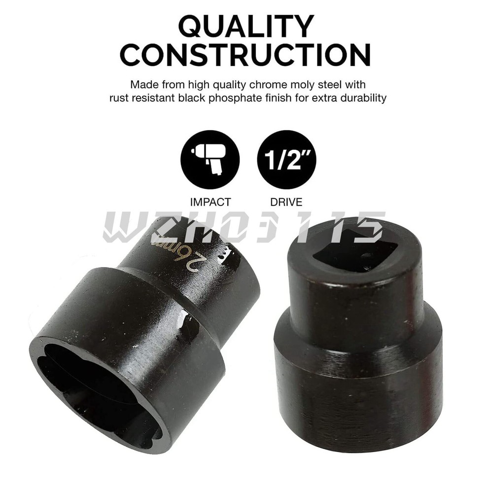 7Pcs 1/2" Twist Socket 5 Damaged Worn Lug Nut Lock Remover Bolt Extractor Set