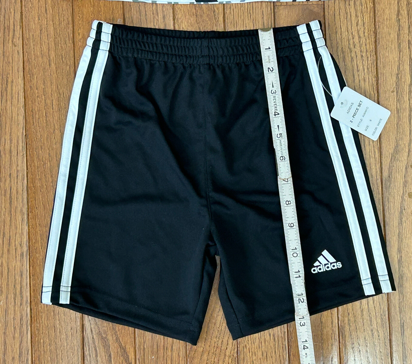 New Adidas Boy's Outfit T-Shirt Tee & Shorts big Logo Size 6 MSRP $38 (D23)