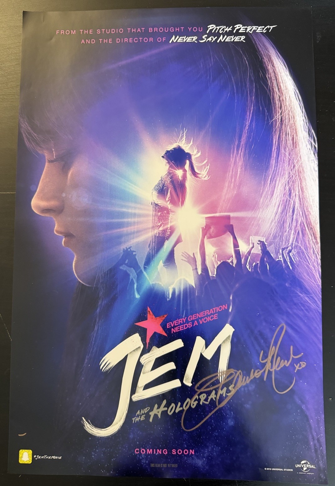 SAMANTHA NEWARK " JEM " and the Holograms signed autographed 11x17 Promo Poster
